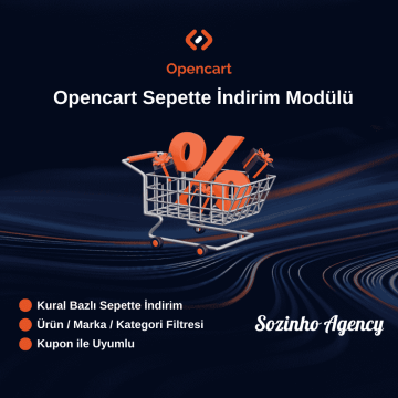 Opencart Sepette İndirim Modülü Opencart Sepette İndirim Modülü