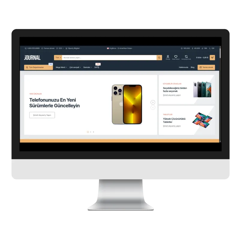 Journal3 Teknoloji & Aksesuar E-Ticaret Teması
