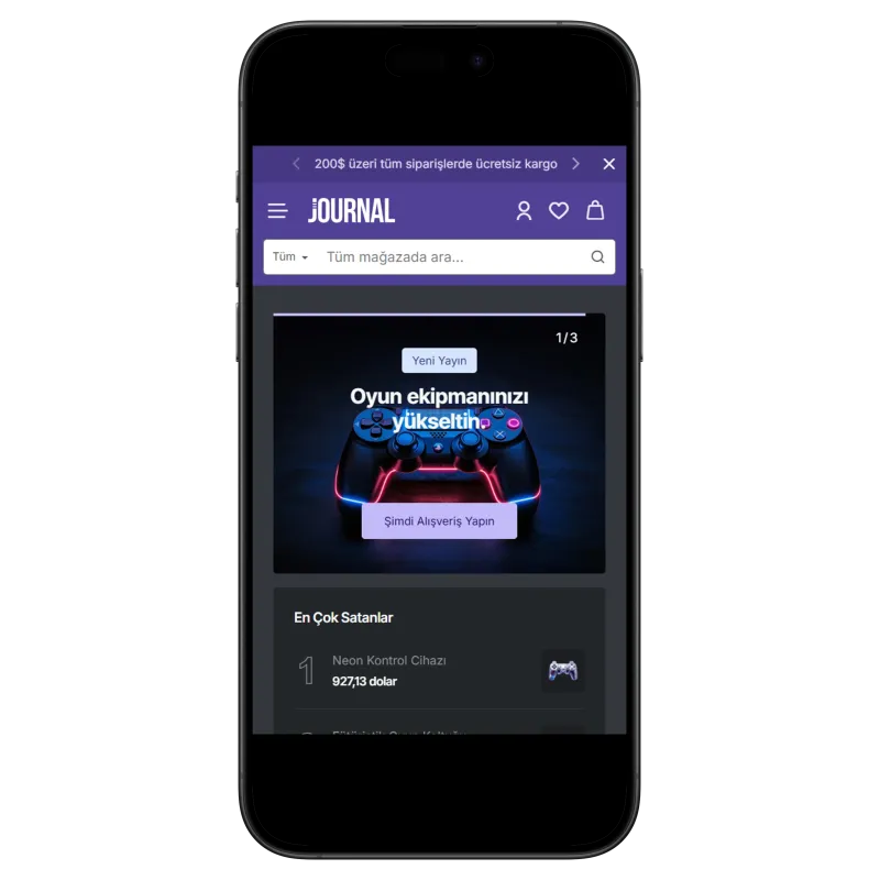 Journal3 Gaming & Dijital Ürünler Teması