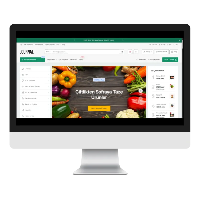 Journal3 Market & Gıda E-Ticaret Teması
