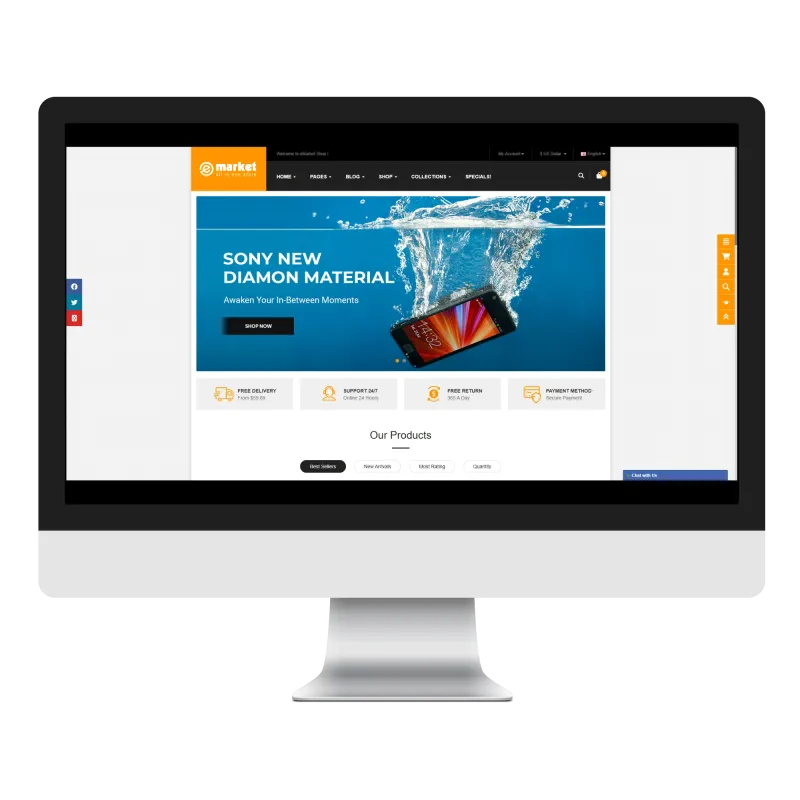 Opencart eMarket TechWave Teması