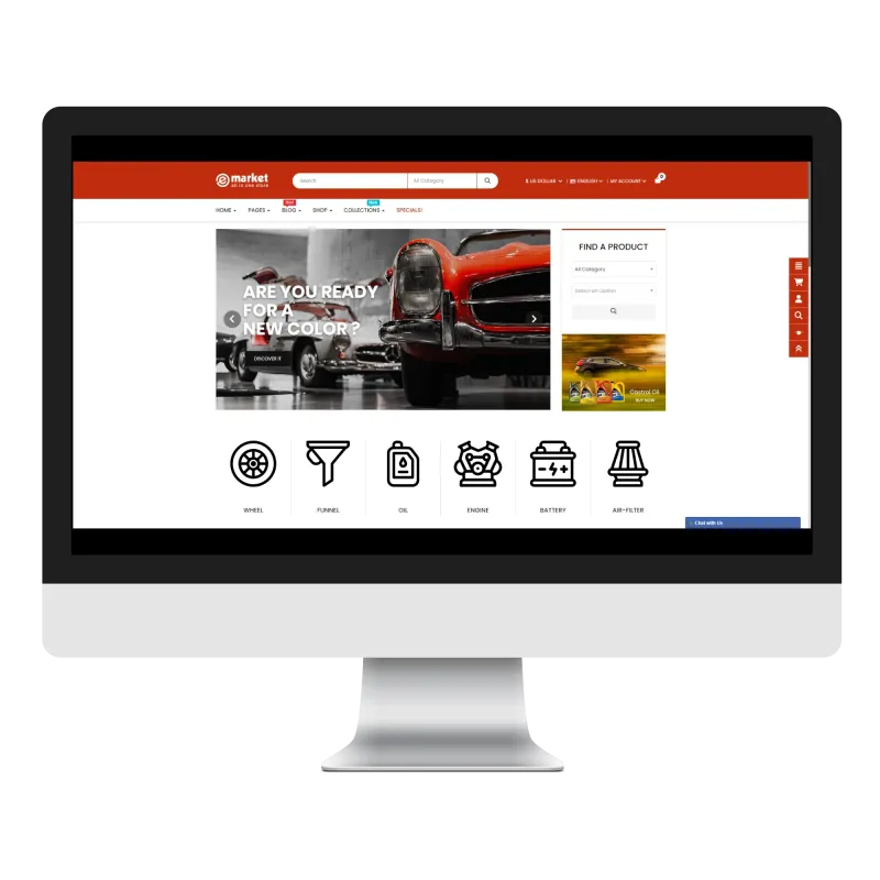 Opencart eMarket AutoForge Teması