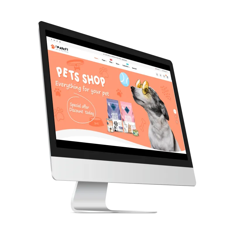 Opencart eMarket PetShop Teması
