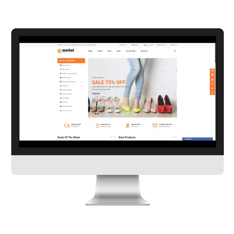 Opencart eMarket ShoeX Teması