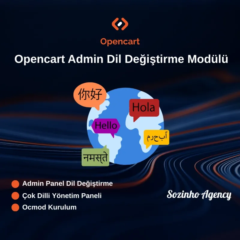 Opencart Admin Dil Değiştirme Modülü