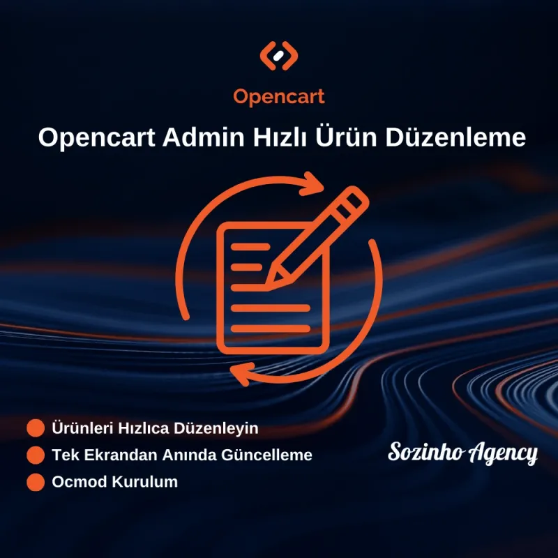Opencart Admin Hızlı Ürün Düzenleme Modülü