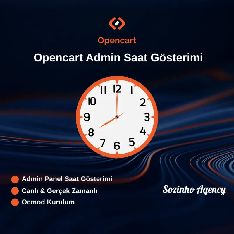 Opencart Admin Saat Gösterimi