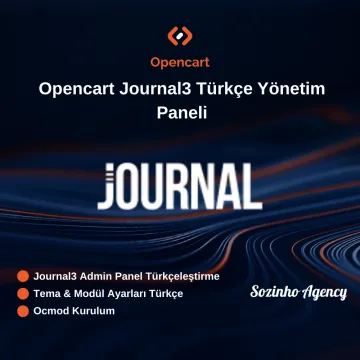 Opencart Journal3 Türkçe Yönetim Paneli
