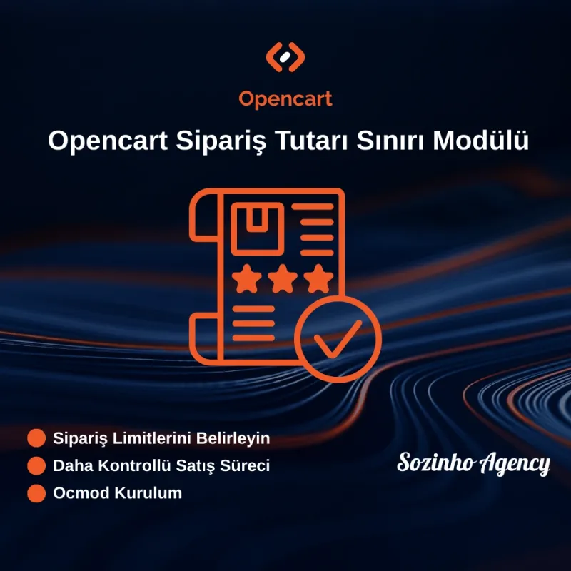 Opencart Sipariş Tutarı Sınırı Modülü