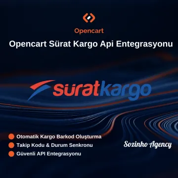 Opencart Sürat Kargo Api Entegrasyonu Opencart Sürat Kargo Api Entegrasyonu