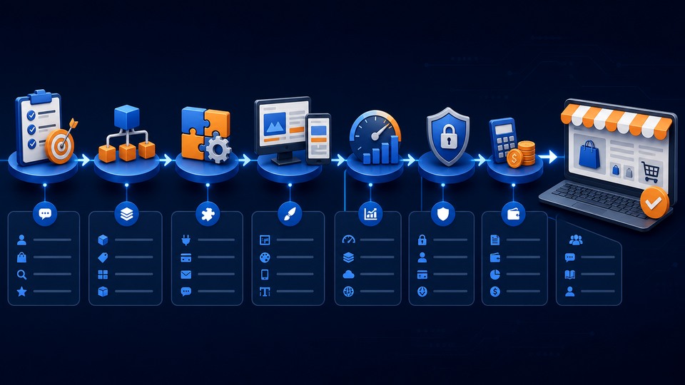 İş gereksiniminden güvenlik bütçe ve desteğe uzanan e-ticaret altyapısı seçim yol haritası