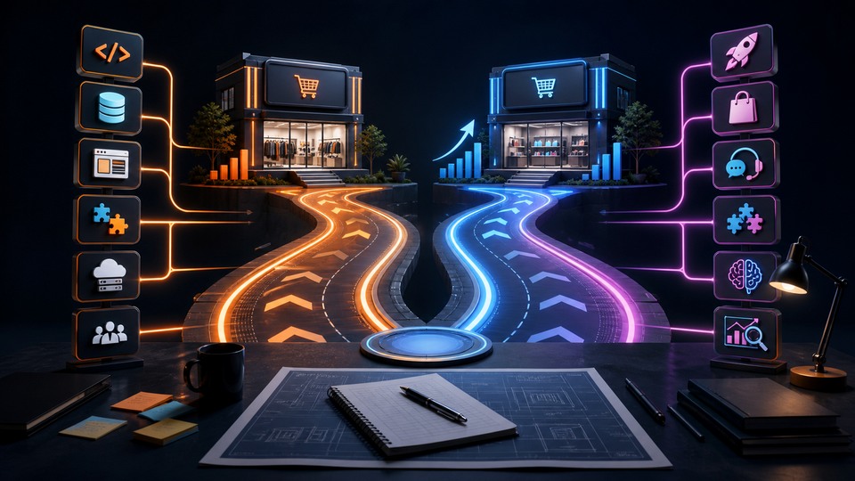 Özel geliştirme ve teknik kontrol ile hızlı başlangıç ve yönetilen e-ticaret ihtiyaçlarına göre OpenCart veya IdeaSoft seçim yolu