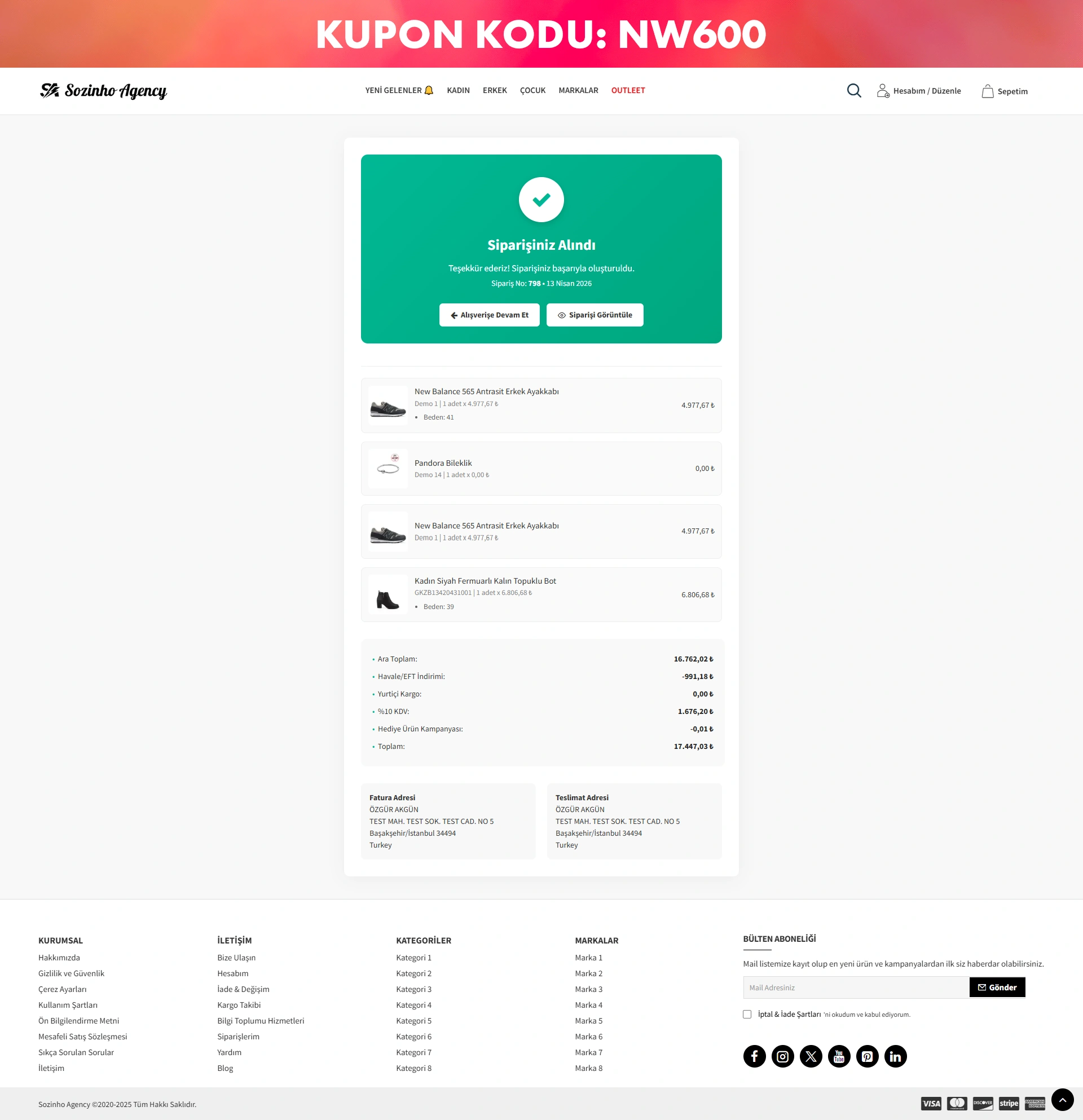 Sipariş Tamamlandı